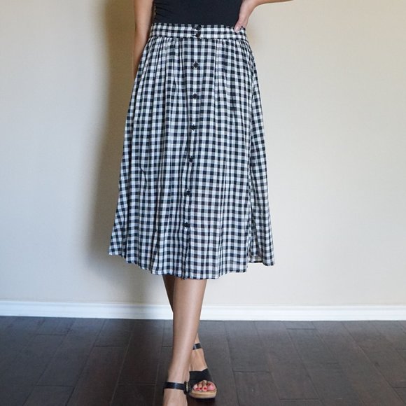 Who What Wear Dresses & Skirts - Who What Wear Gingham Cotton Midi Skirt